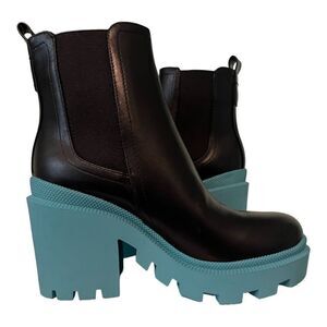 Nine West Forme Women’s Size 6.5 black/turquoise ankle boot New